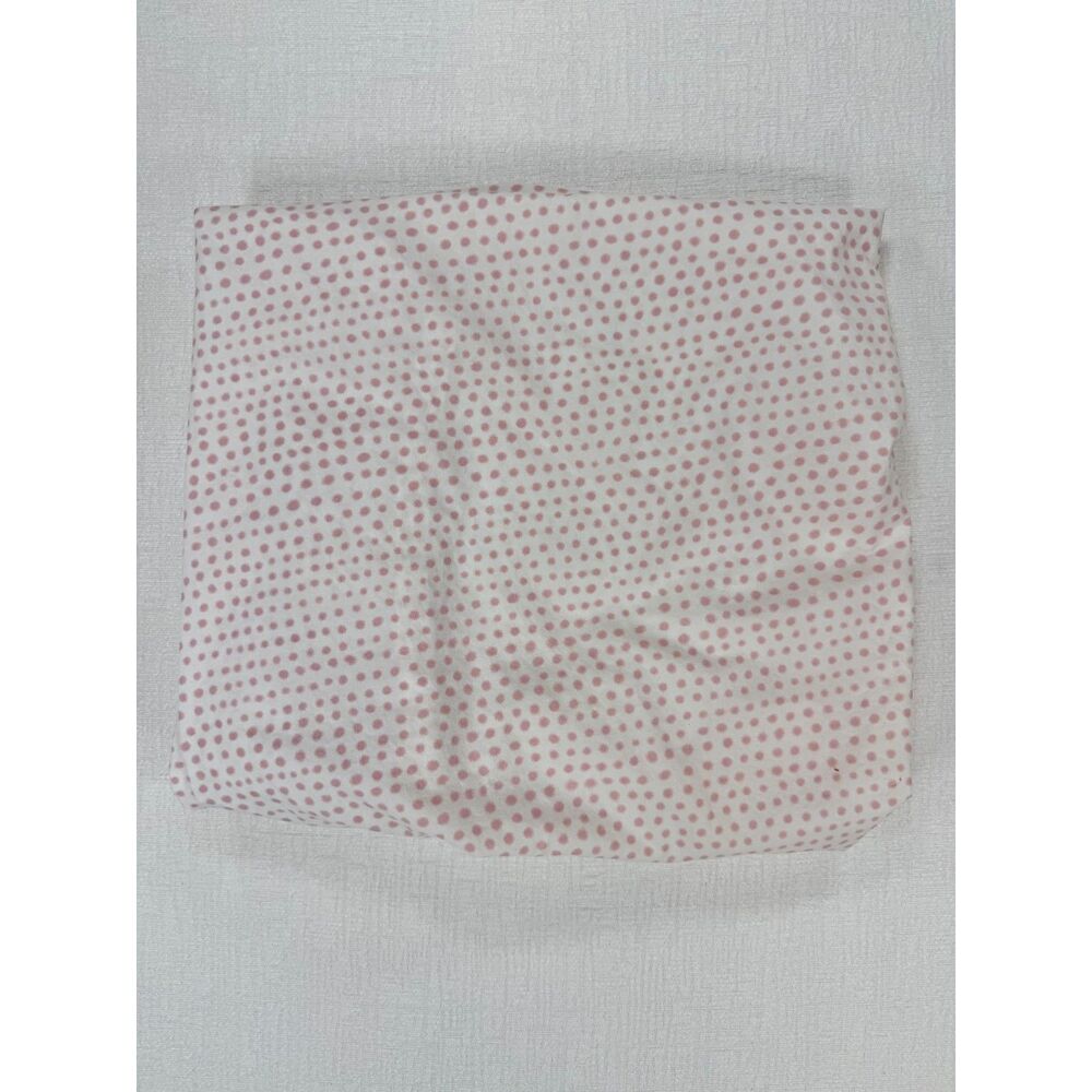 Pottery Barn Kids Fitted Crib Sheet Pink Polka Dots Organic Cotton